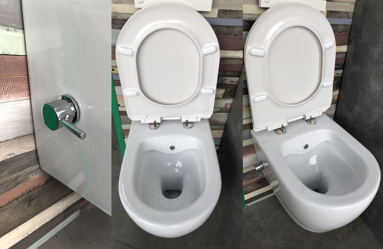 висяща тоалетна с вградено биде и вграден смесител, цена | Герака